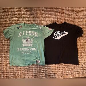 RVCA green Bj Penn and Black RVCA Graphic Tee BUNDLE